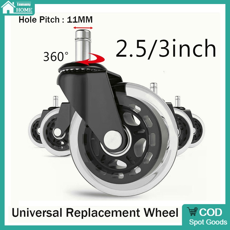 Emmamy®2.5inch/3inch Chair Universal Wheel Office Chair Wheels Shopee
