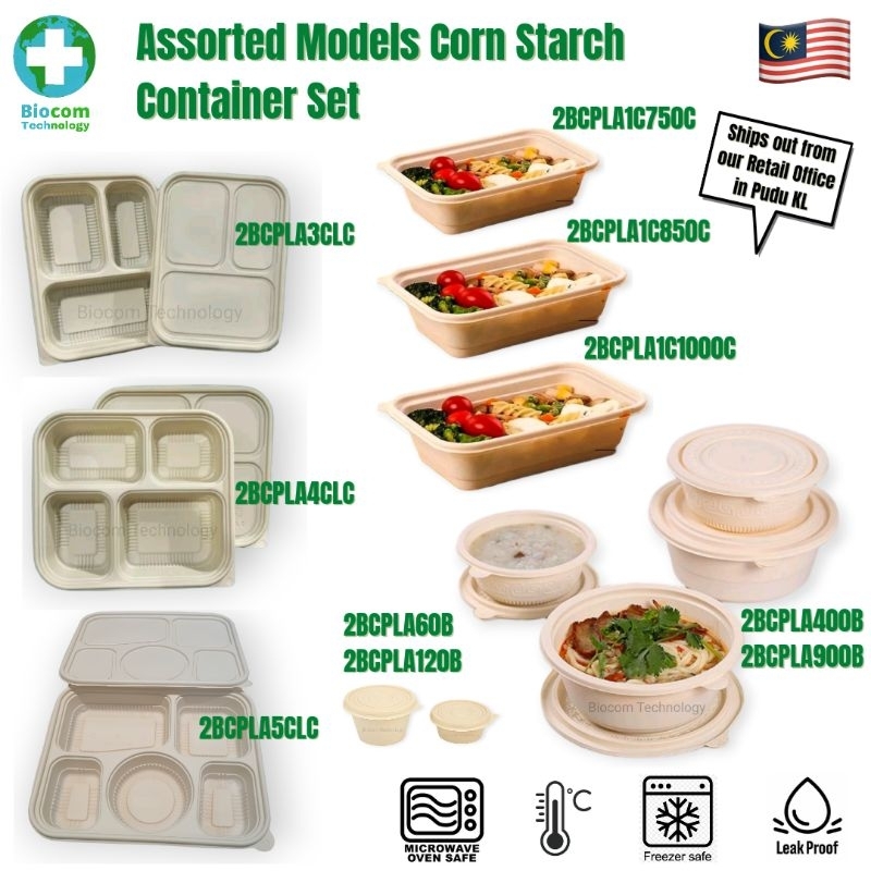 Assorted Models Disposable Biodegradable Corn Starch Bowl Compartment ...