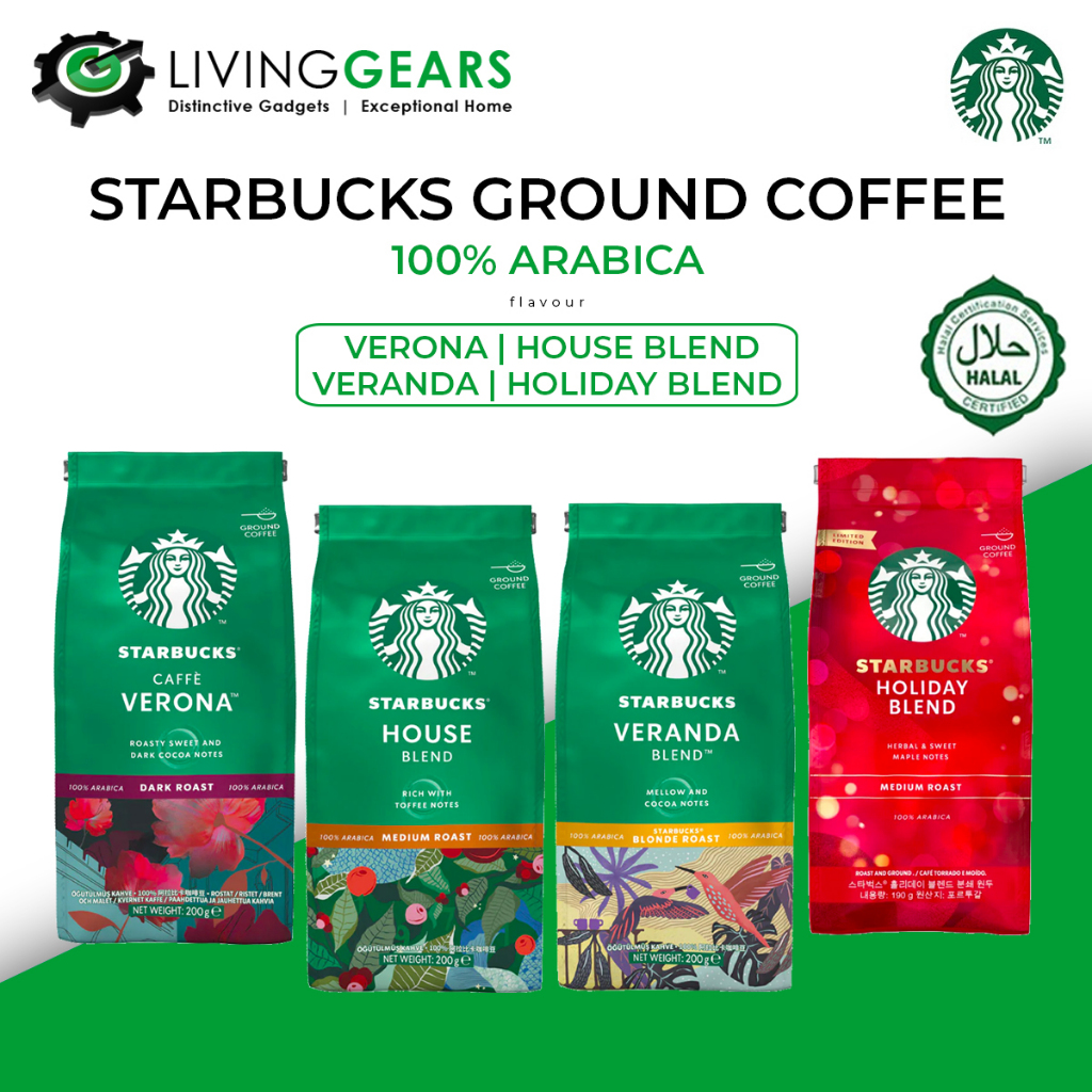STARBUCKS Ground Coffee House Blend Medium Roast/Veranda Blend Blonde