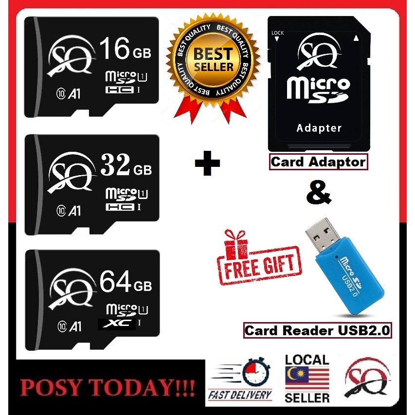 ♕LOCAL STOCK♕ SQ 8GB/16GB/32GB/64GB/128GB/256GB High Speed TF Card