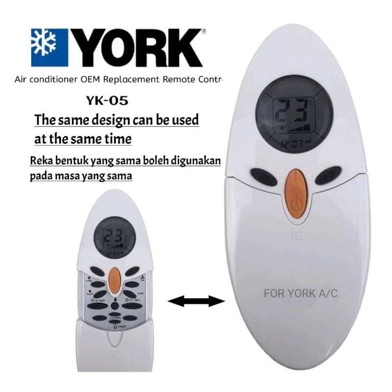York Air Cond Conditioner Remote Control YK GO8L Alat Kawalan Jauh