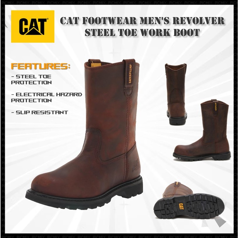CAT FOOTWEAR Caterpillar Men's Revolver Steel Toe Work Boot, Size 8.5US