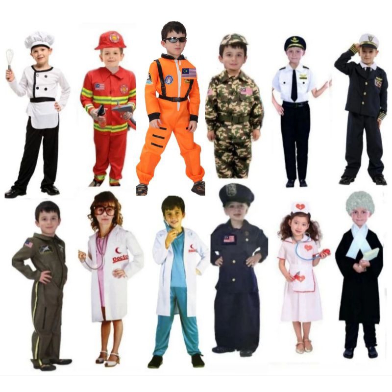 [Part 1]Baju Perkerjaan budak,Occupation kids Lawyer Doctor Pilot,Bomba