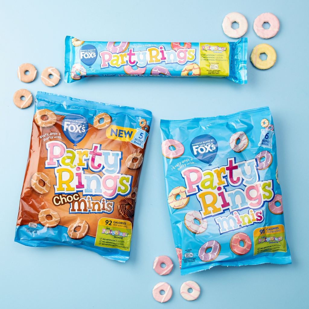 Fox s Children Mini Party Rings 6 Bags Party Rings Choc Minis 5 Bags Mini Biscuits 92 Calories Per Mini Bag