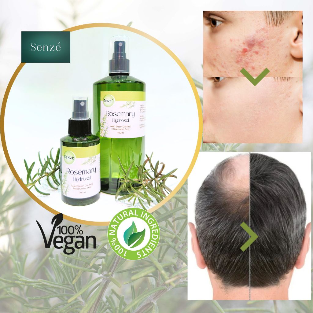 Senzé Rosemary Hydrosol 100 Pure and Natural For Hair and Skin