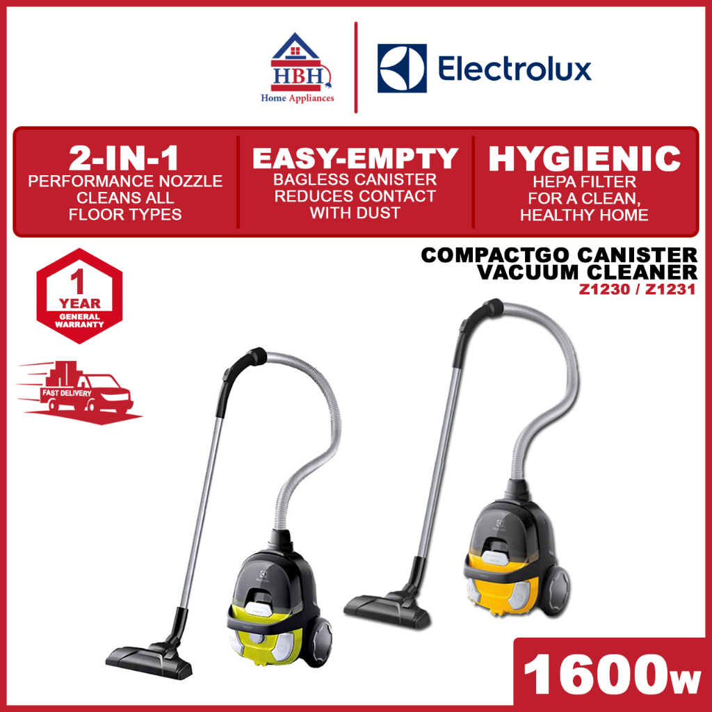 Electrolux Z1230 Z1231 1600W CompactGo Cyclonic Vacuum with 2In1