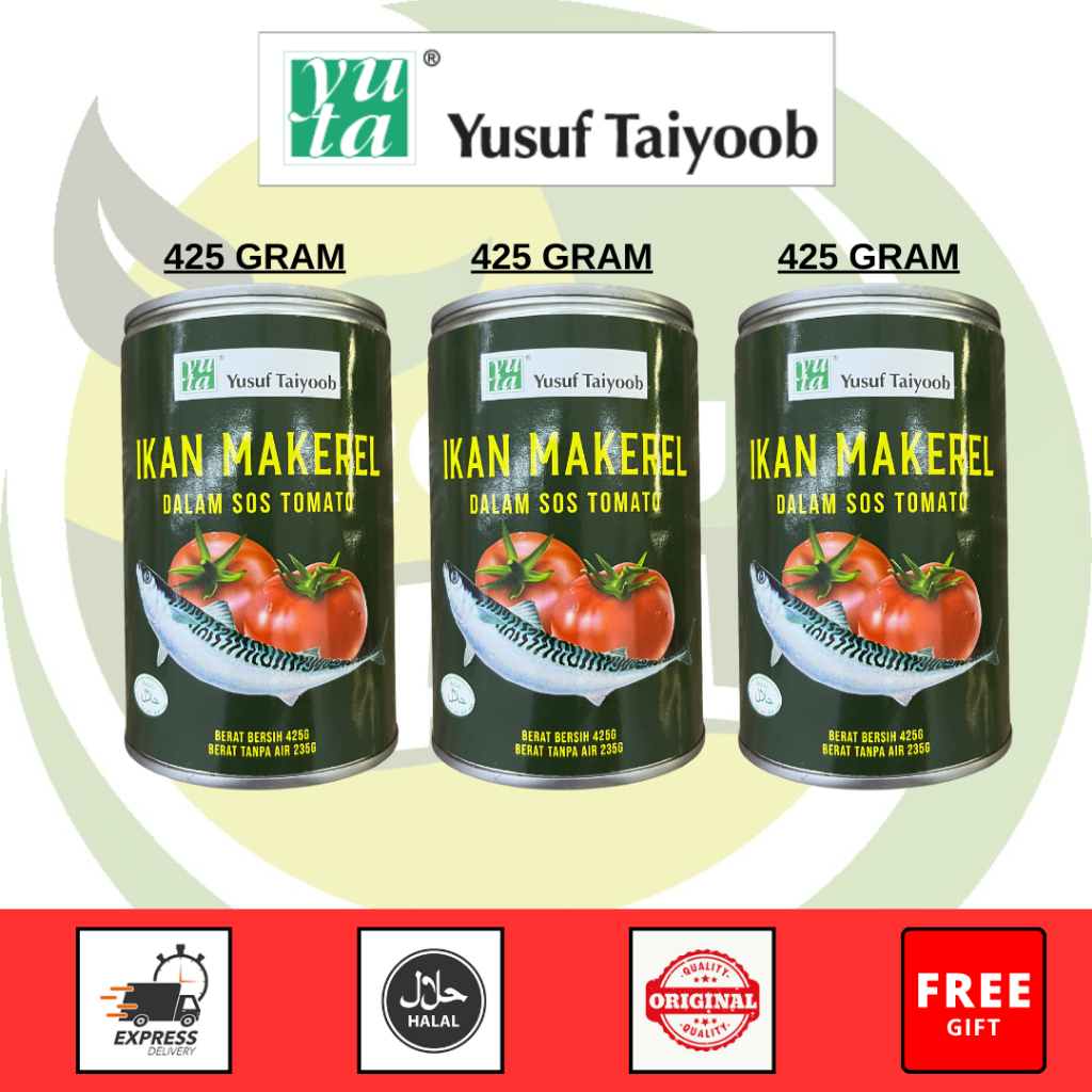 YUSUF TAIYOOB IKAN MAKEREL SARDIN DALAM SOS TOMATO TIN 425GRAM [+FREE ...
