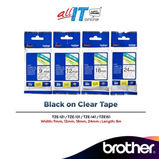 Brother Black on Clear Tape | Brother TZE-121 Brother TZE-131 Brother TZE-141 Brother TZE-151