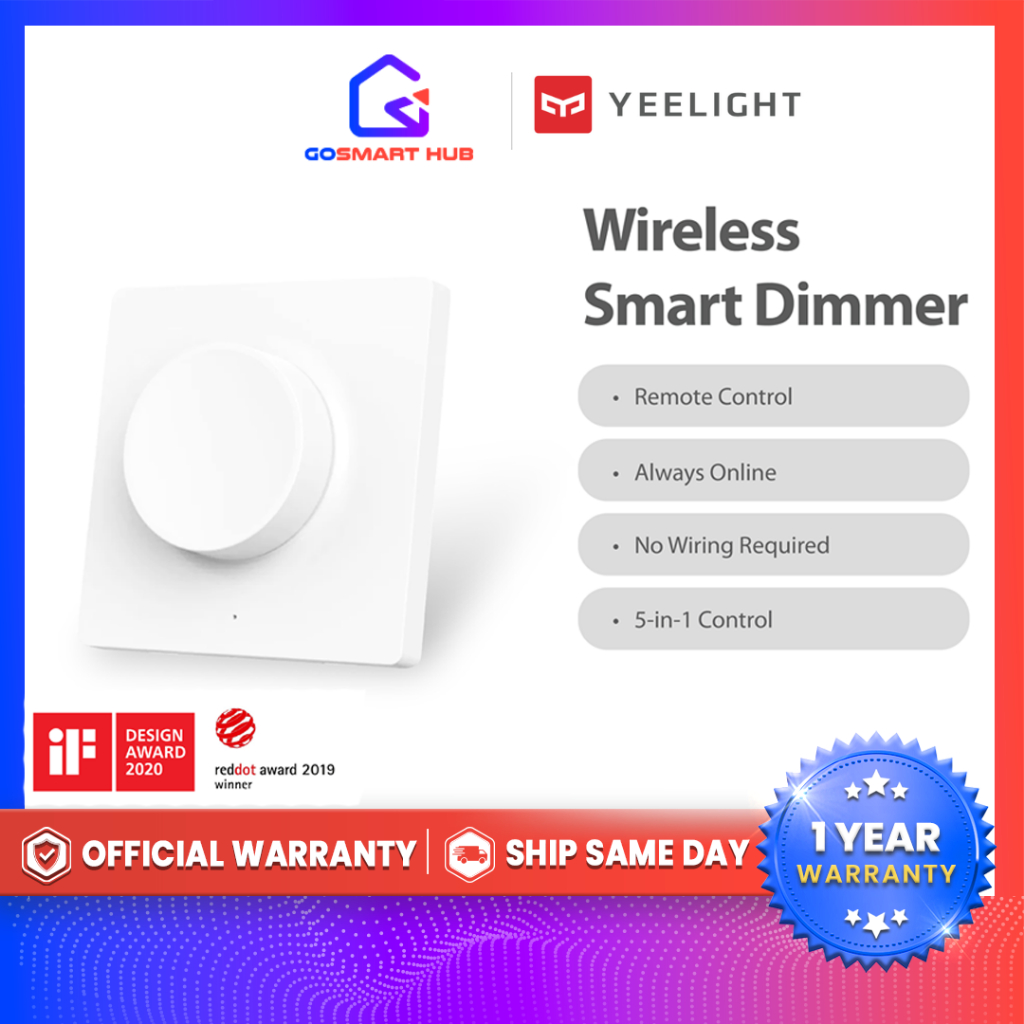Yeelight Smart Dimmer (Stick On) Wireless Bluetooth Wall Switch (Stick