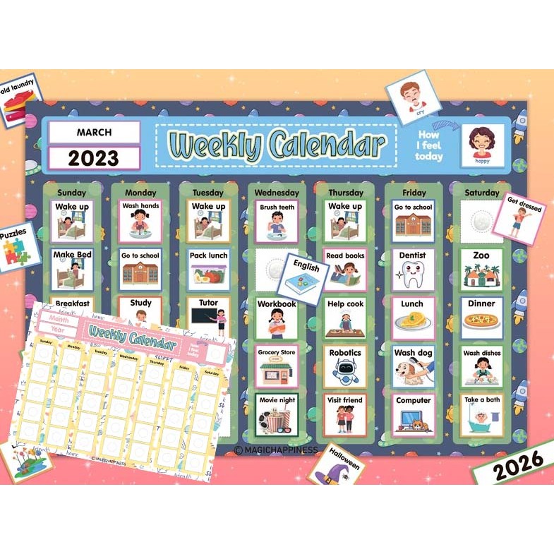 PDF] 057- Weekly Calendar Routine Activity Printable Montessori Toddler ...
