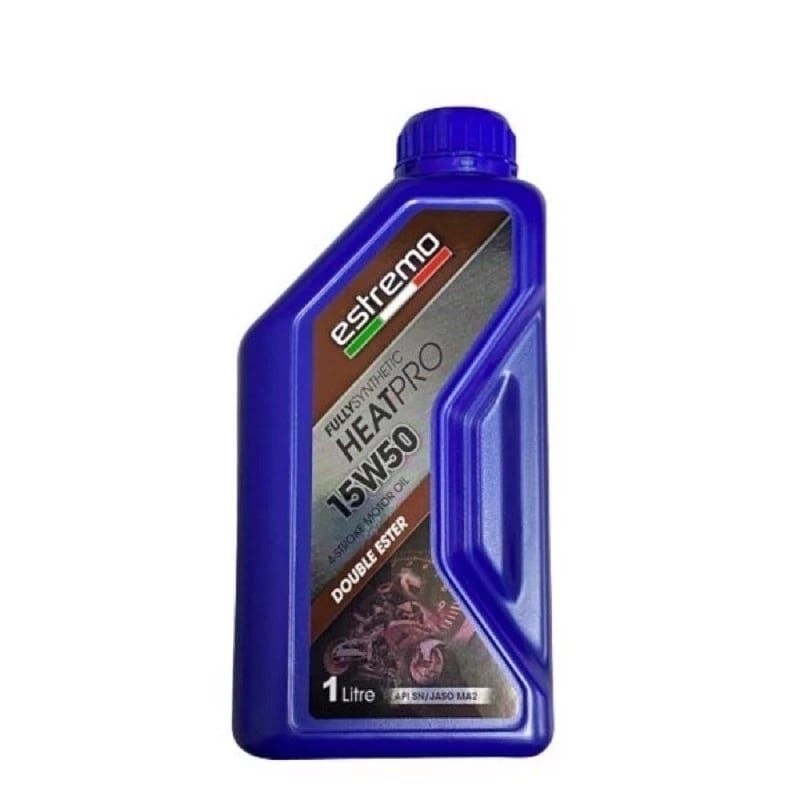 ESTREMO ITALY HEATPRO 15W50 SYNTHETIC FULLY ENGINE OIL MINYAK HITAM 1L