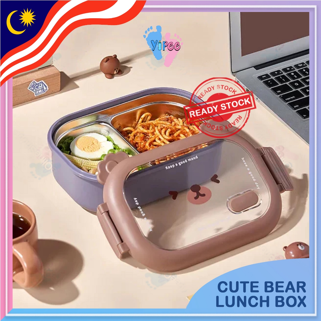 Cute Stainless Steel Bento Insulated Lunch Box for Kids BPA-Free 1000ml