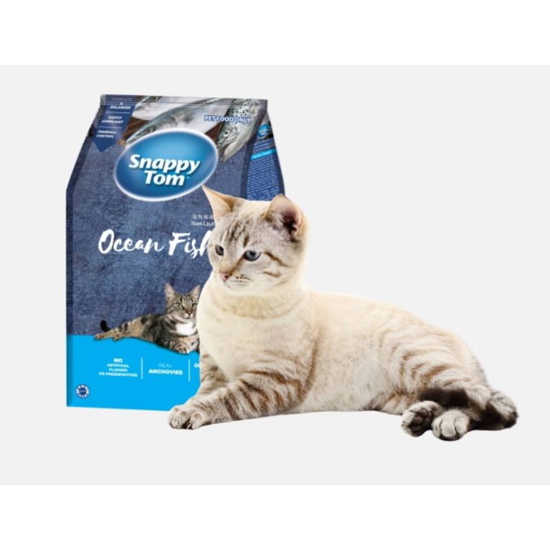 Snappy Tom Ocean Fish Cat Food 8kg With Real Ikan Bilis (New Stock ...