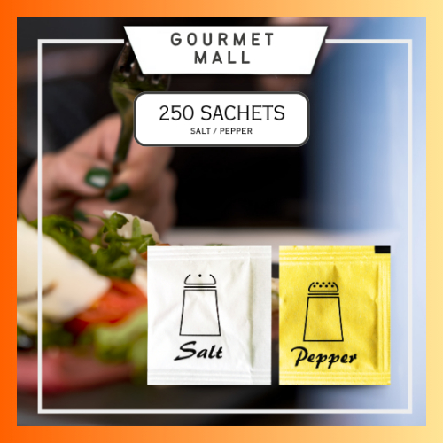 [250 Sachets] Salt And Pepper Sachet White Pepper Garam Lada Seasoning