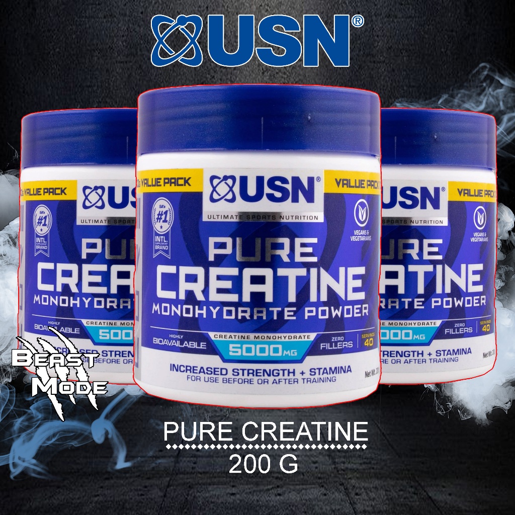 Usn Pure Creatine Monohydrate Unflavored 200 G 40 Serving 300 G 60 Servings 410 G 82 3540