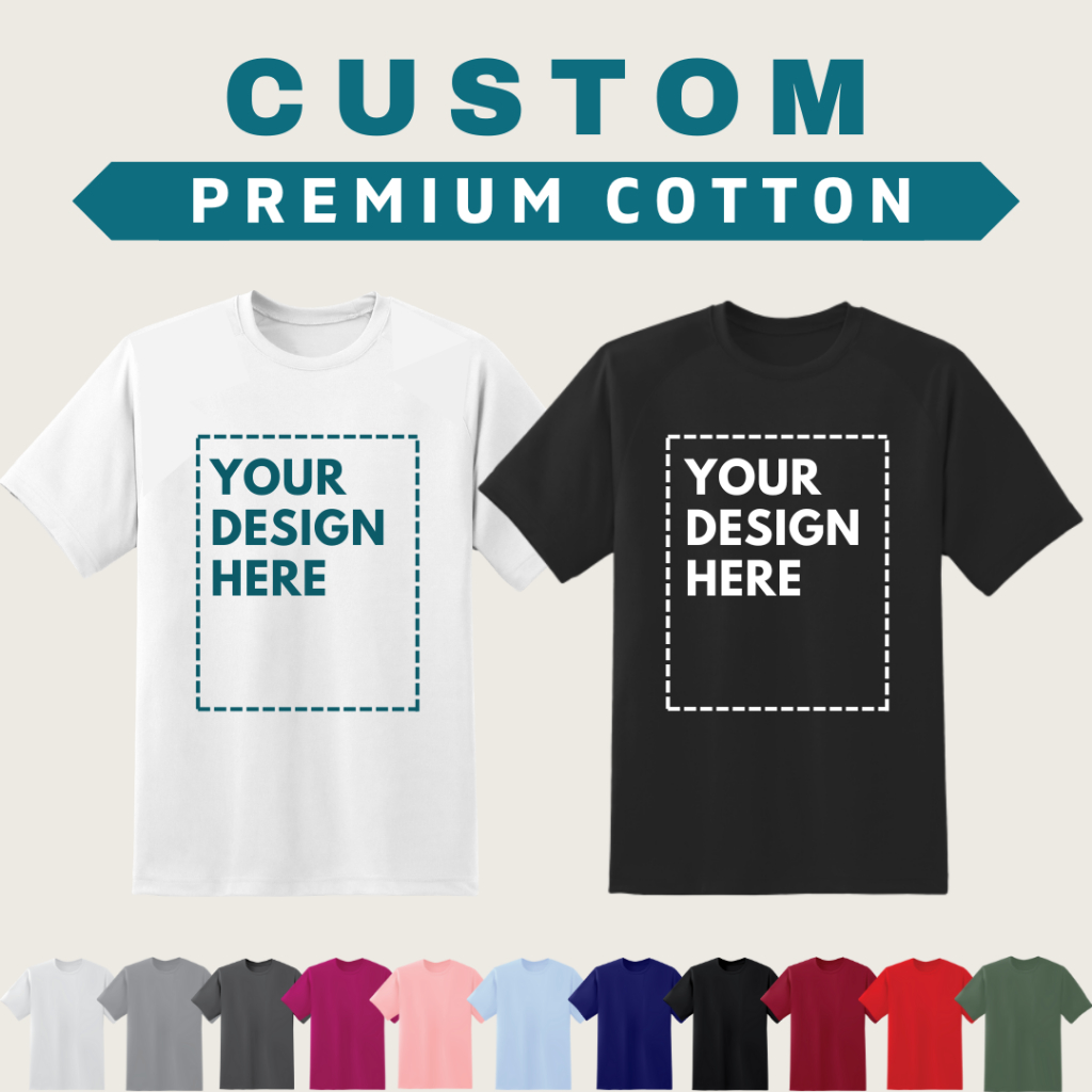 CUSTOM T-shirt Printing Premium Cotton Print T-shirt Cetak Baju Short ...