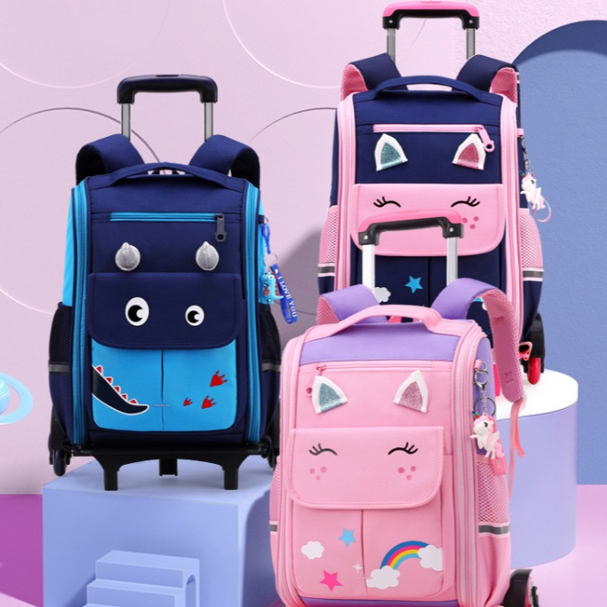 40cm Ergonomic Unicorn School Bag 6 Wheels Trolley School Bag suitable ...