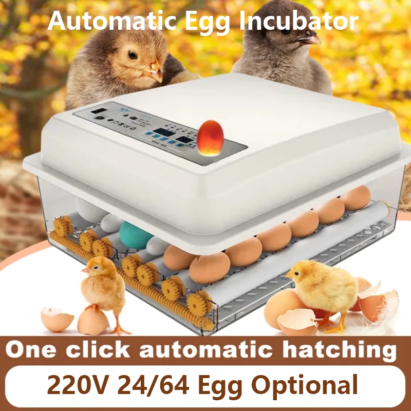 24/64 Egg Fully Automatic Turning Incubators Bird Chicken Duck Poultry ...