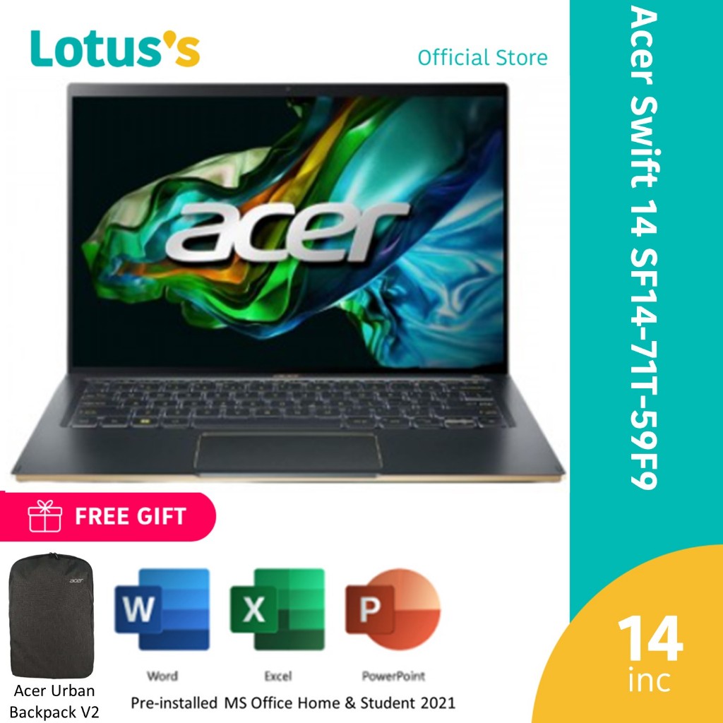 Acer Swift 14 SF14-71T-59F9 Laptop Green ( i5-13500H, 16GB, 512GB SSD ...