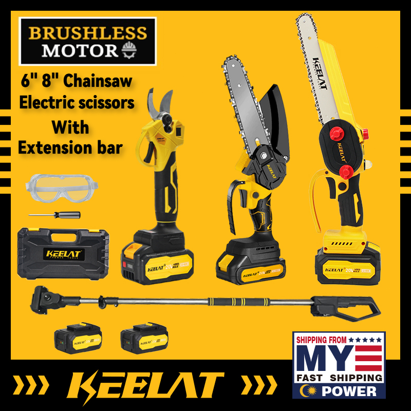 KEELAT 12/8/6 inch Chainsaw Garden tools Brushless Chainsaw Garden Tree