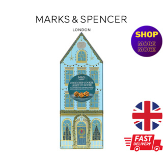 Marks and Spencer M&S Shortbread Biscuits Gift Light Up House Tin (230g)  Bundled with M&S Chocolate Chip Cookies Light Up House Tin (230g) Christmas  Biscuits : : Grocery