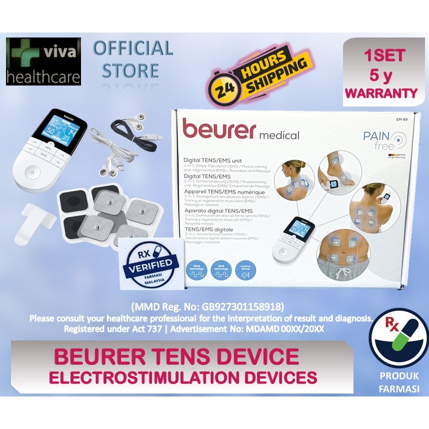 BEURER Digital TENS/EMS EM 49 / EM49 Electric Stimulation ...