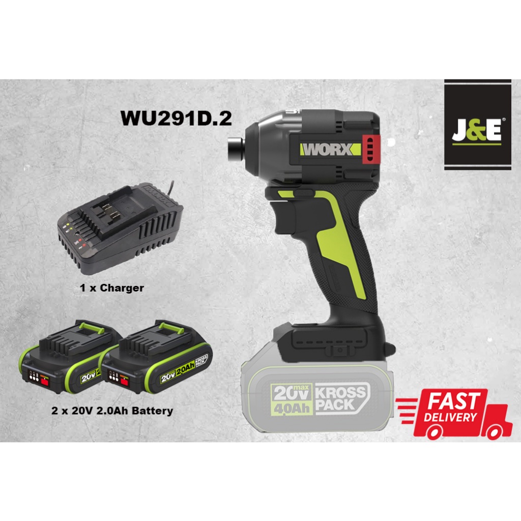 J E NEW MODEL WORX PROFESSIONAL WU291D 20V CORDLESS BRUSHLESS