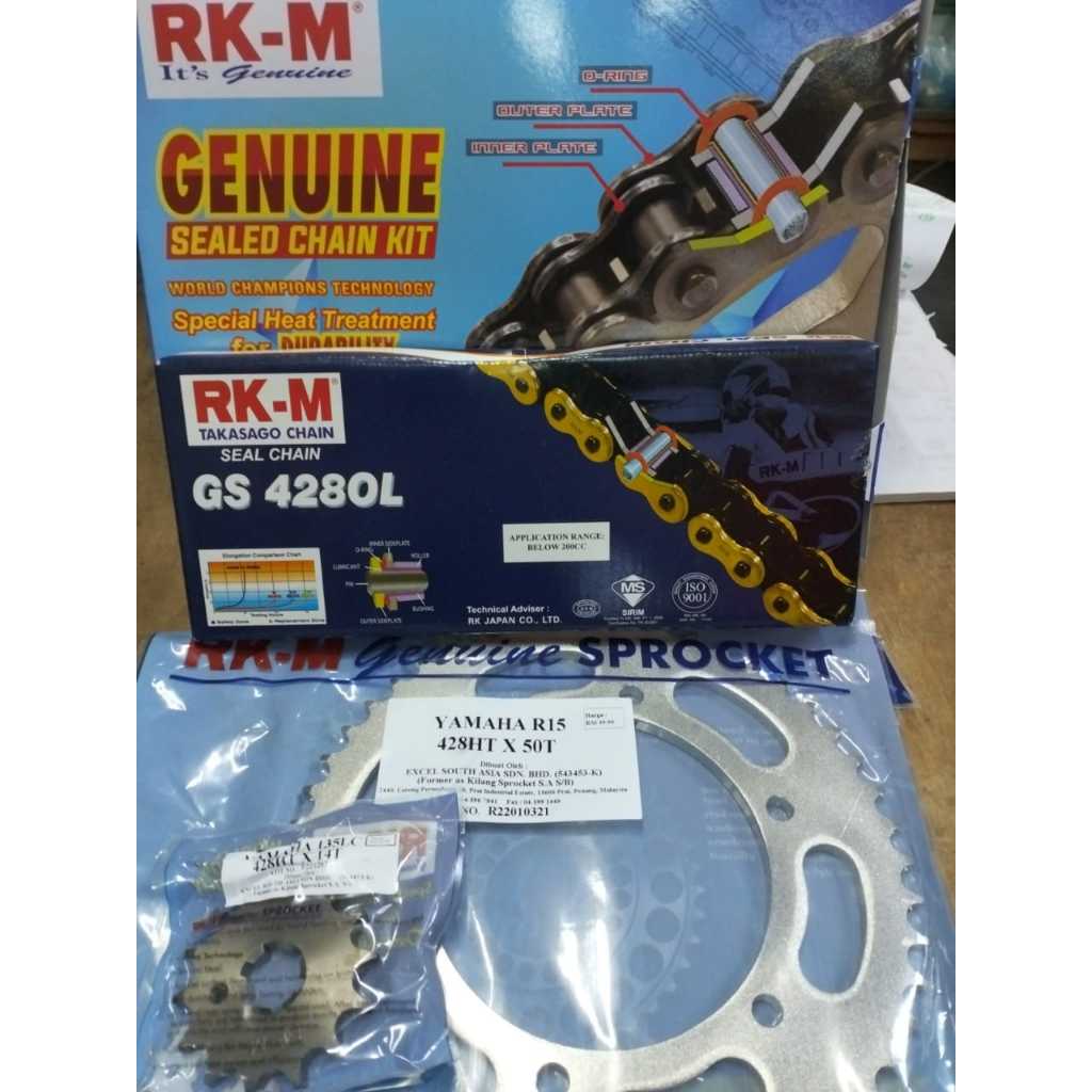 RANTAI RKM YAMAHA R15 MT15 V3 FULL SET RKM CHAIN SPROCKET R15 V3 O