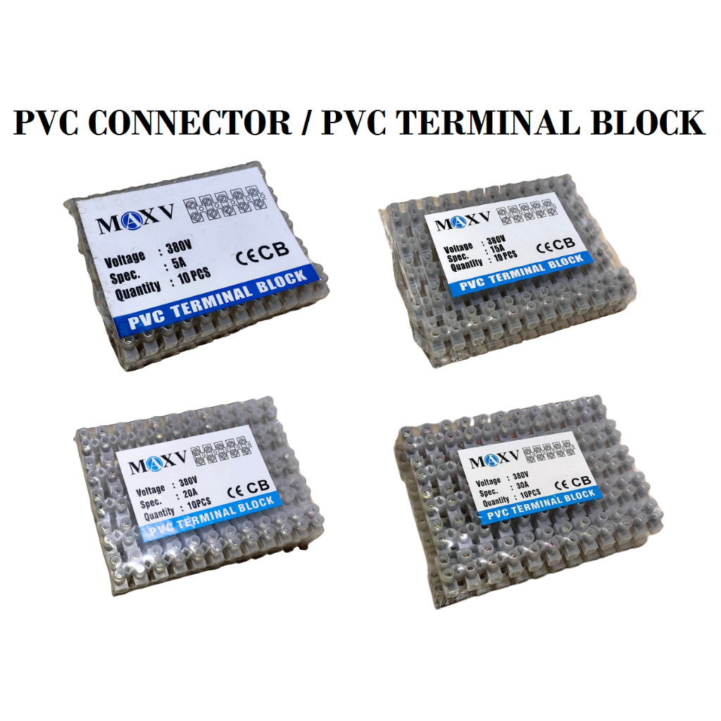 MAX V PVC CONNECTOR / PVC TERMINAL BLOCK 5A / 10A / 15A / 20A / 30A ...