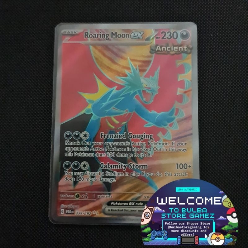 Roaring Moon Ex Secret Rare 229/182 Paradox Rift SV04 Pokémon TCG Card Game Scarlet & Violet