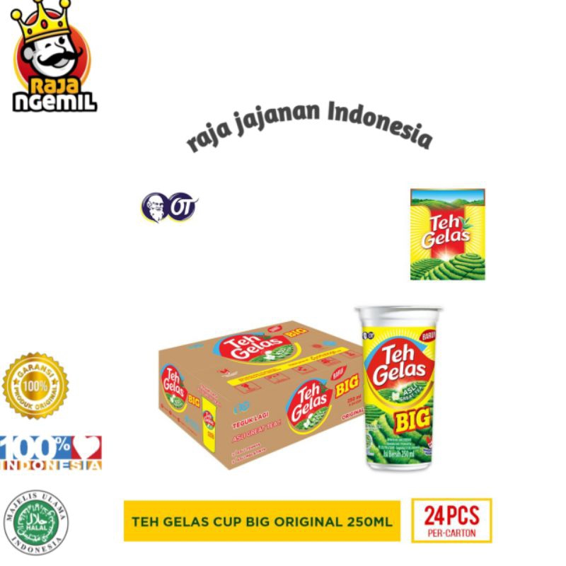 Teh Gelas Big Teah Asli Indonesia Ready To Drink 250ml×24 Cup Shopee Malaysia 4769