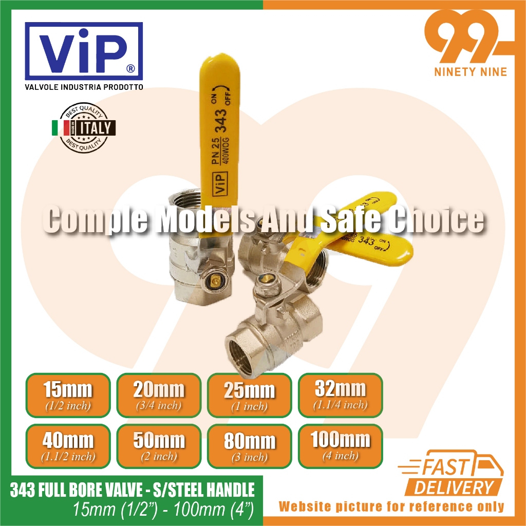 VIP 343 Brass Full Bore Ball Valve/ Injap Sudut / Stainless Steel ...
