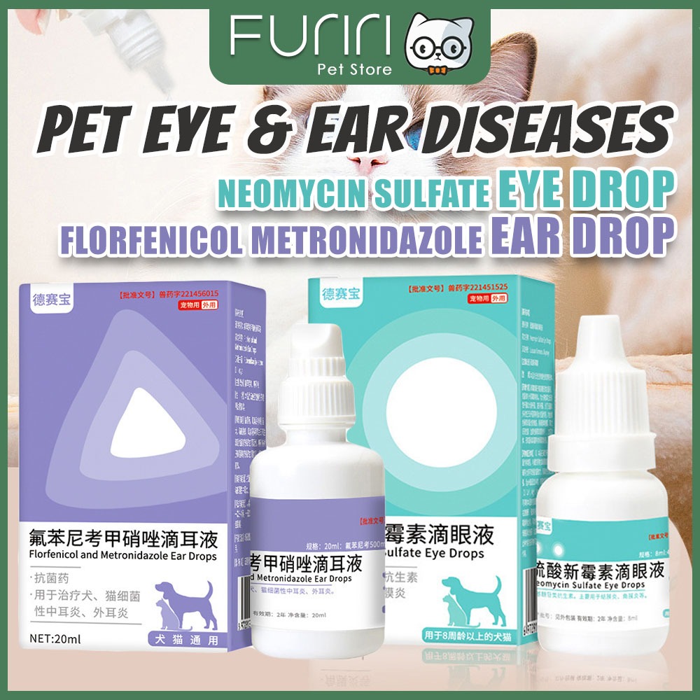 Furiri Pet Ear Eye Drop Cat Dog Eye Wash Conjunctivis Eye Redness
