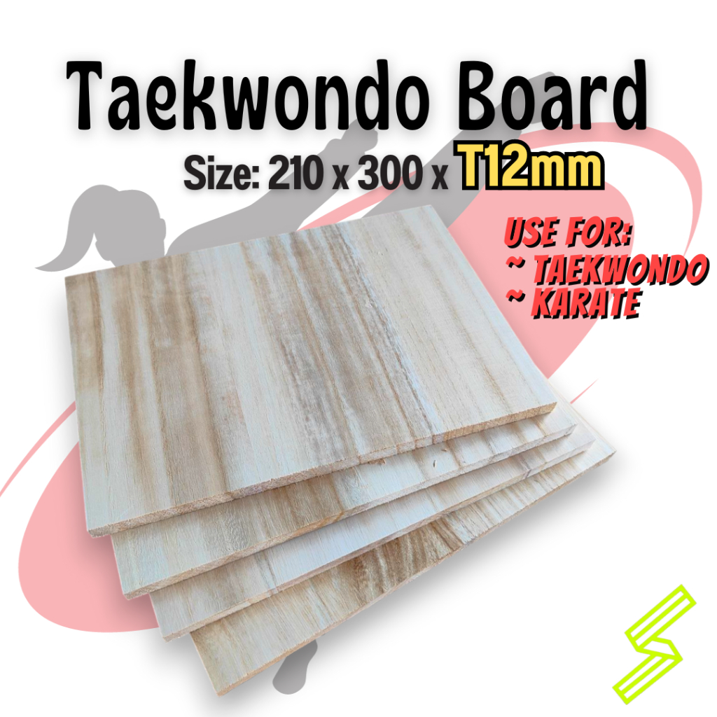 Taekwondo Board 𝟏𝟐𝐦𝐦 Papan Taekwondo Breaking Board Karate Board for