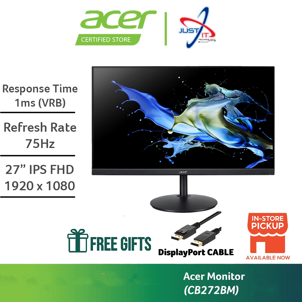 ACER CB272 / CB272BM 27" FHD IPS 1MS FHD AMD FREESYNC MONITOR | Shopee ...