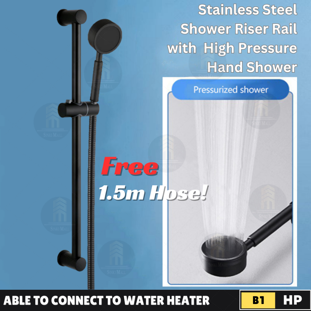 SUS304 Stainless Steel Matt Black Adjustable Shower Post with Handheld ...