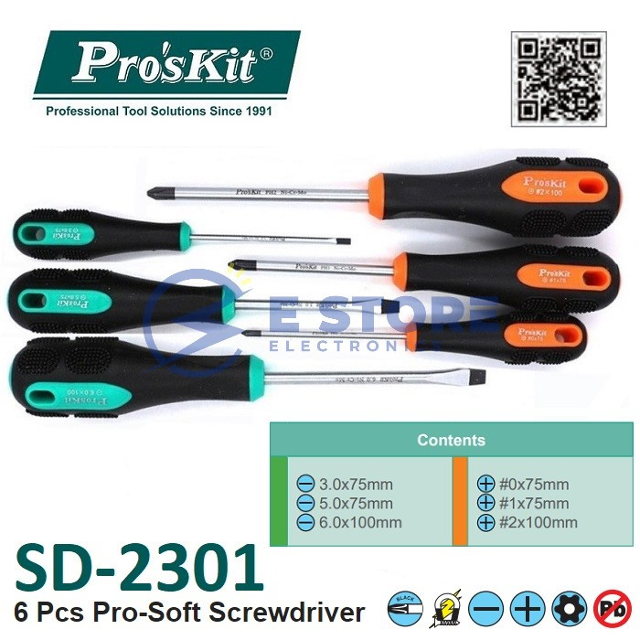 Pro'sKit SD-2301 6pcs Pro-Soft Screwdriver | Shopee Malaysia