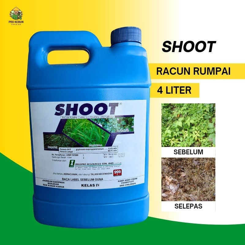 Shoot Herbicide 4 Liter Racun Rumput Mati Akar Tahan Lama Racun Lalang ...