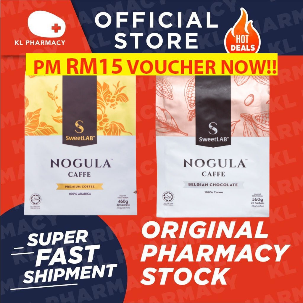 SweetLAB NOGULA CAFFE 100 Arabica 3 in 1 Instant Coffee & NOGULA Belgian Chocolate [Diabetic