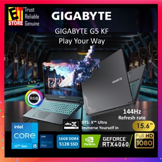 GIGABYTE G5 KF: 15.6 FHD 1920x1080 144Hz, NVIDIA GeForce RTX 4060 Laptop  GPU, Intel Core i5-12500H, 8GB DDR4 RAM, 512G SSD, Win11 Home (G5