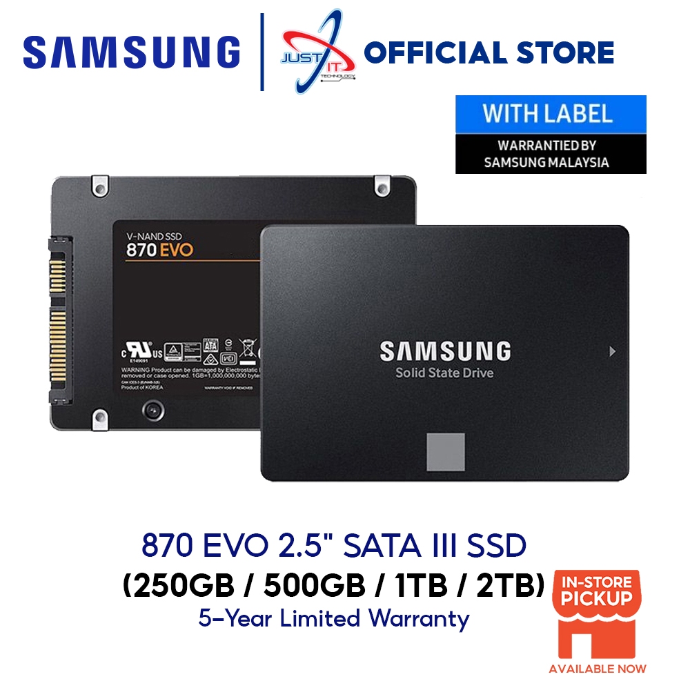 Samsung 870 EVO 2.5 SATA III SSD 250GB 500GB 1TB 2TB Shopee Malaysia