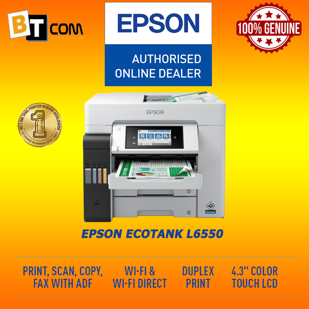 (PRE-ORDER 14DAYS) Epson EcoTank L6550 A4 Colour Wi-Fi All-in-One Ink ...