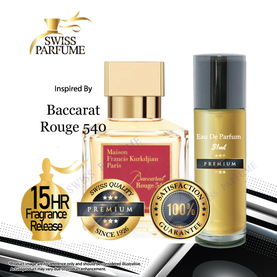 Baccarat Rouge 540 inspired Swiss Premium Quality Long Lasting Inspired Perfume Minyak Wangi Tahan Lama Aroma parfum Shopee Malaysia