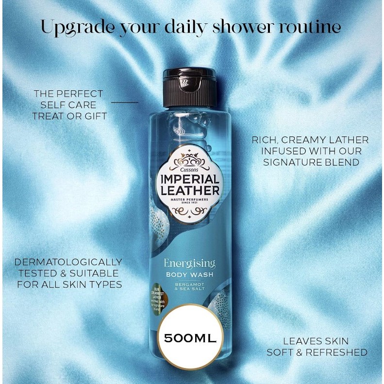 IMPERIAL LEATHER ENERGISING BODY WASH BERGAMOT AND SEA SALT 500ml