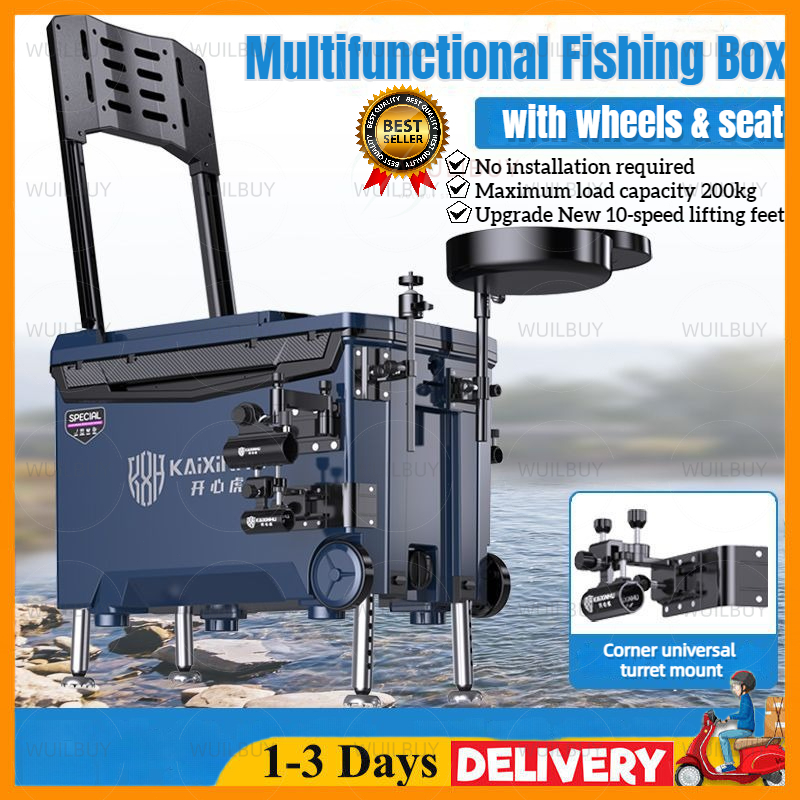 SALE🔥Fishing Tackle Box Lure Fishing Storage Box Seated Pole Cup Holder