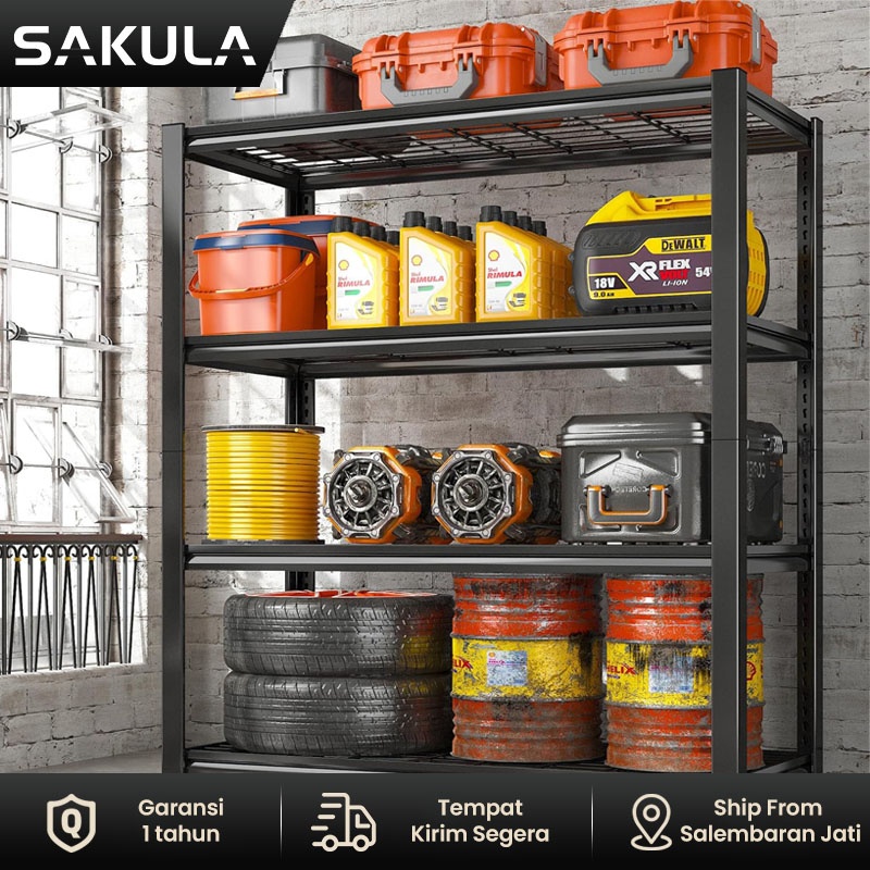 SAKULA Heavy Duty Rack Storage Rack Industrial Rack Boltless Steel Rack ...