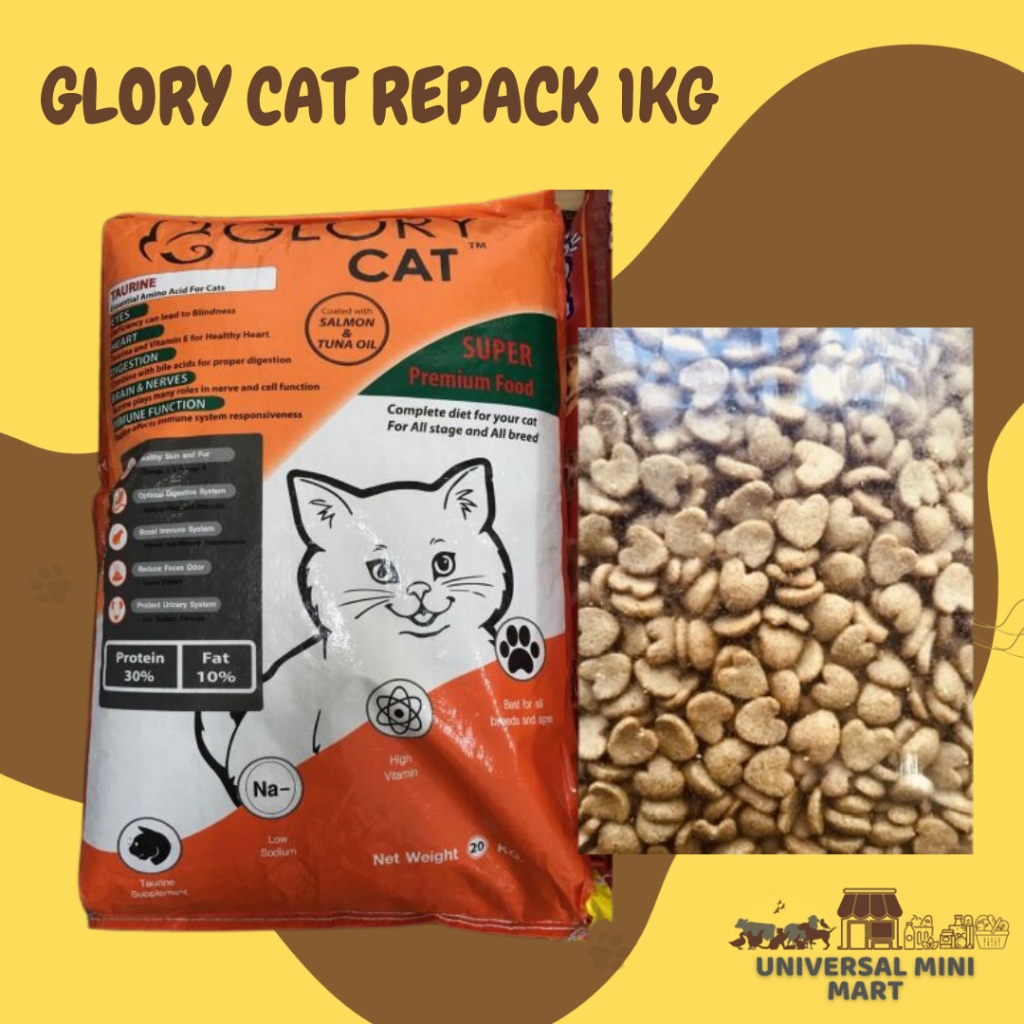 (Sabah) Glory Cat Food Permium Makanan Kucing Kitten Food 1kg Shopee