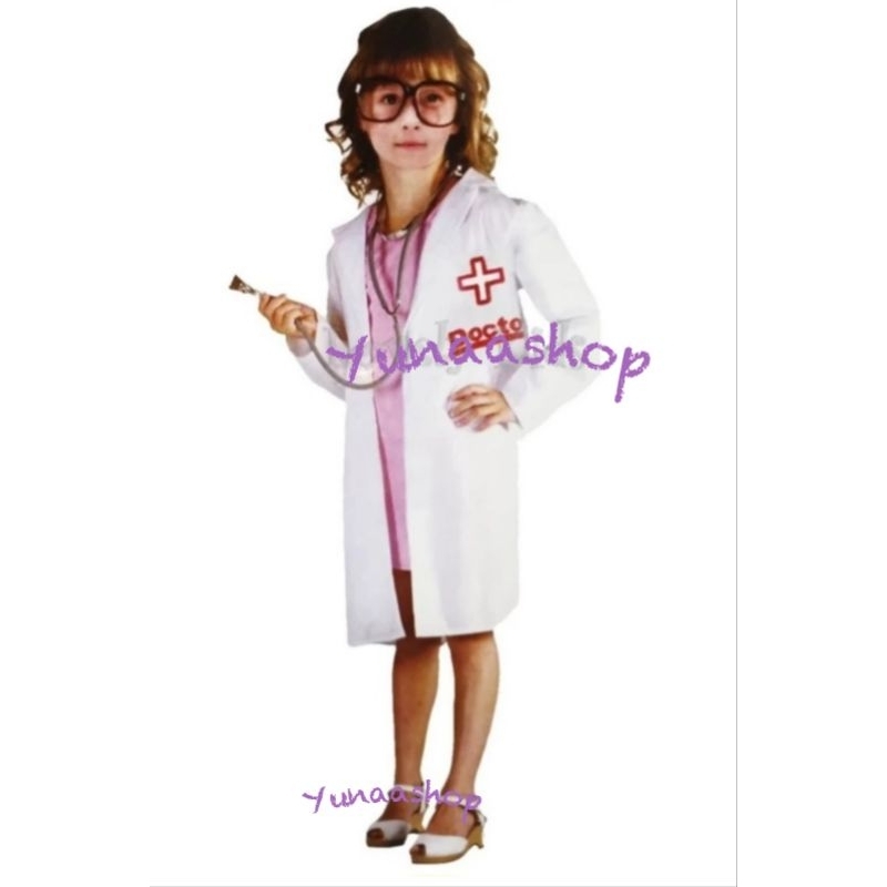 Doctor Costume Occupation Girls 48yr Children Carnival Cosplay Surgeon uniform Baju Kerjaya