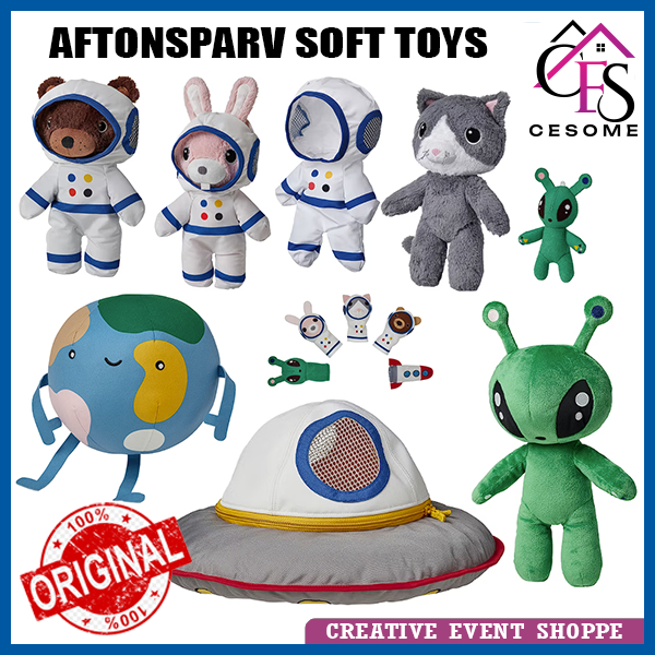 IKEA 💯Original IKEA AFTONSPARV Soft Toy Astronaut Suit/Alien/Bear,Cat ...