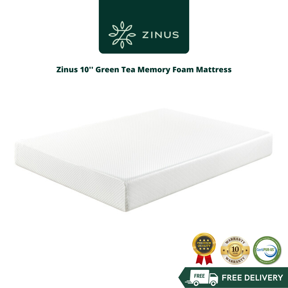 Zinus Therapeutic Zero Motion Transfer Green Tea Memory Foam Mattress